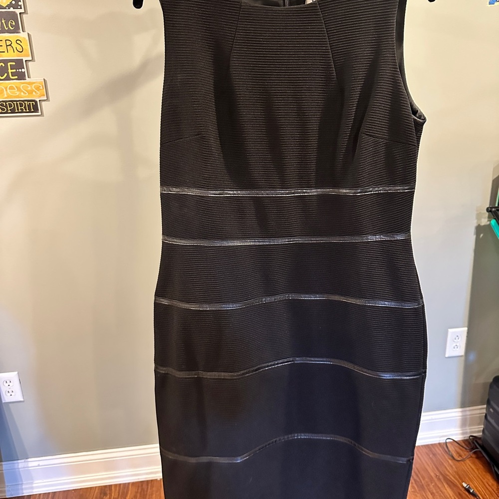 Kasper Black Textured Midi Dress